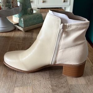 JustFab Off-White Ankle Booties